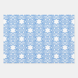 Ster van David Floral Chanoeka Set Inpakpapier Vel