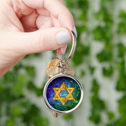 Ster van David Galaxy - Magen David Sleutelhanger (Hand)