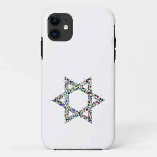 Ster van David gemaakt met stenen in All Colors iPhone 11 Hoesje