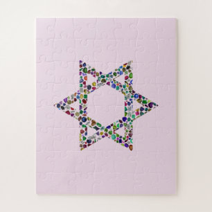 Ster van David gemaakt met stenen in All Colors Legpuzzel