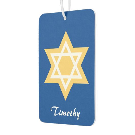Ster van David goud en wit Luchtverfrisser (Links)