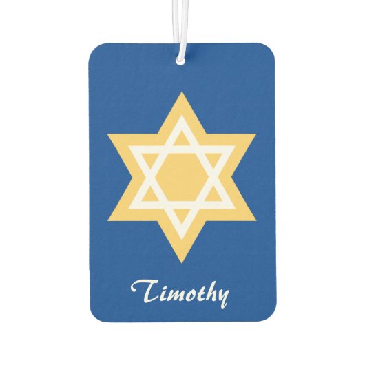 Ster van David goud en wit Luchtverfrisser (Achterkant)
