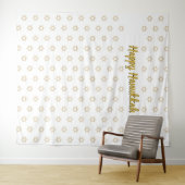 STER VAN DAVID | Goud | HANUKKAH Achtergrond Wandkleed (In Situ (horizontaal))