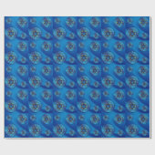 Ster van David Hanukkah Blue Gift Cadeaupapier (Vlak)