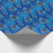 Ster van David Hanukkah Blue Gift Cadeaupapier (Hoek)