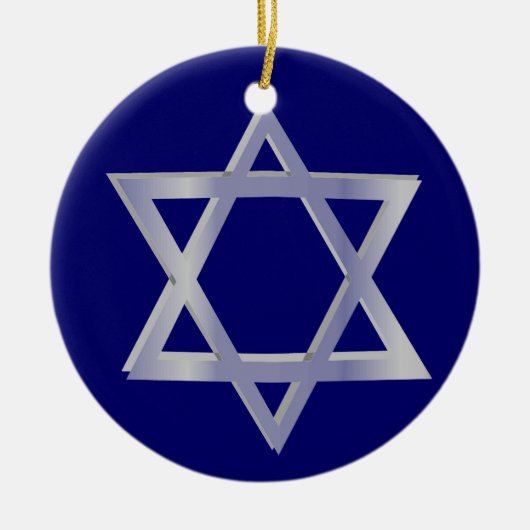 Ster van David Hanukkah Blue Ornament (Voorkant)