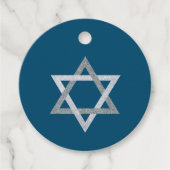 Ster van David Hanukkah Glitter Bedankjes Labels (Voorkant)