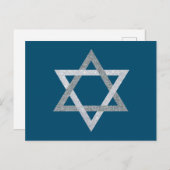 Ster van David Hanukkah Glitter Briefkaart (Voorkant / Achterkant)