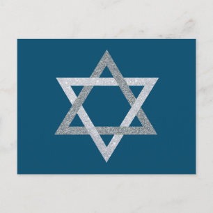 Ster van David Hanukkah Glitter Briefkaart