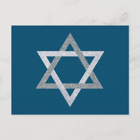 Ster van David Hanukkah Glitter Briefkaart (Voorkant)