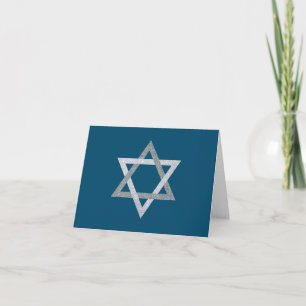 Ster van David Hanukkah Glitter Kaart