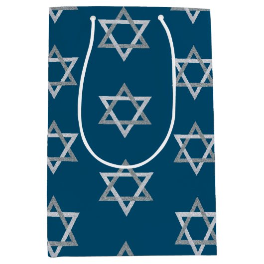 Ster van David Hanukkah Glitter Medium Cadeauzakje (Voorkant)