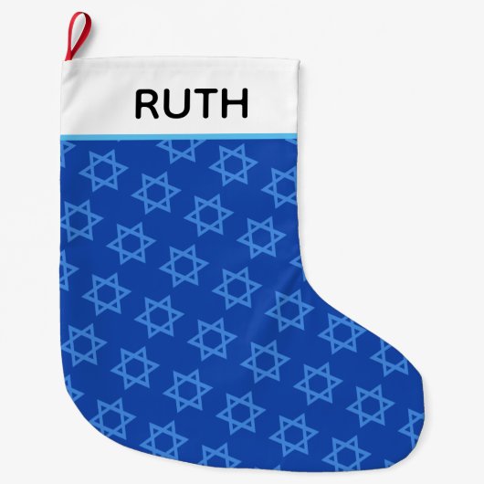 Ster van David Hanukkah Stocking Grote Kerstsok (Voorkant)