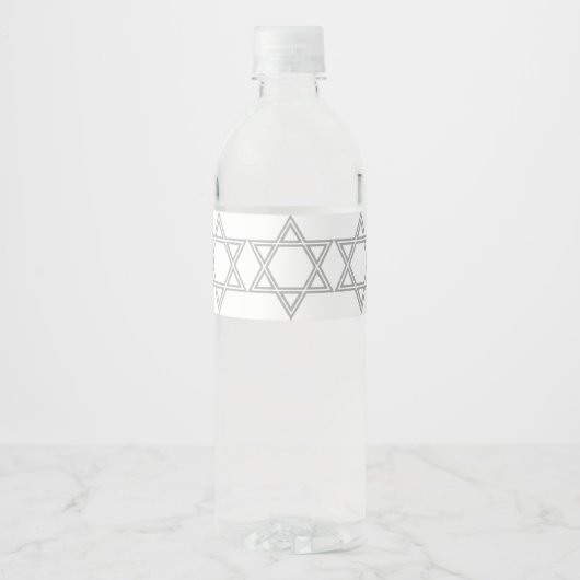 Ster van David Hanukkah Waterfles Etiket (Voorkant)