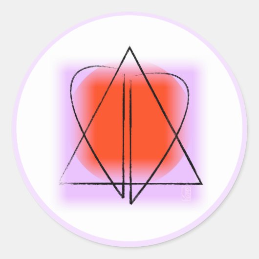 Ster van David/Heart Ronde Sticker (Voorkant)