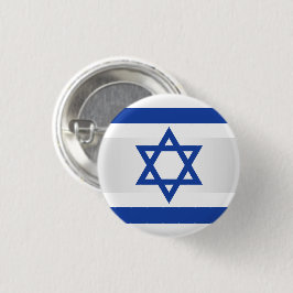 Ster van David Israel Flag White Blue Ronde Button 3,2 Cm