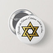 Ster van David Jewish Prayer Blessing Button (Voorkant /achterkant)