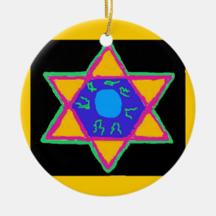 Ster van David Keramisch Ornament