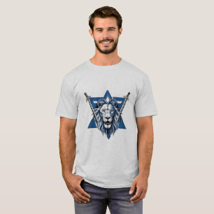Ster van David leeuw met ijzeren zwaarden T-shirt