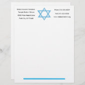Ster van David Letterhead Gepersonaliseerd Briefhoofd (Voorkant / Achterkant)