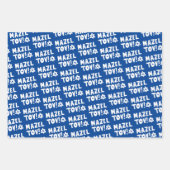 Ster van David Mazel Tov Bar Bat Mitzvah Chanoeka Inpakpapier Vel (Voorkant 3)