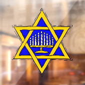 Ster van David & Menorah Raamsticker (Vel 2)