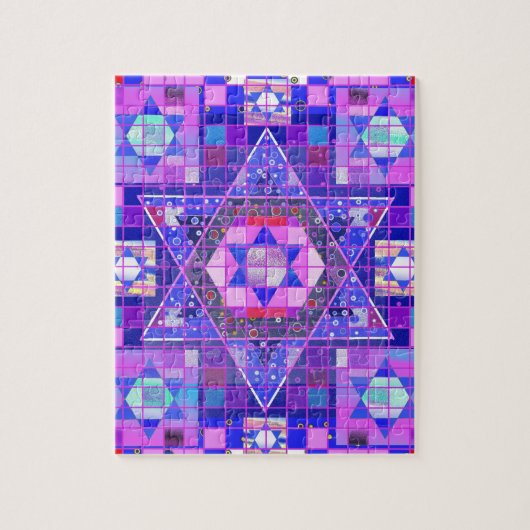 Ster van David mosaic Legpuzzel (Verticaal)