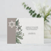 Ster van David Natuur Bereavement Hartelijk dank Bedankkaart (Staand voorkant)