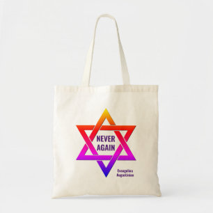 Ster van David NEVER-Herdenking van Holocaust Tote Bag