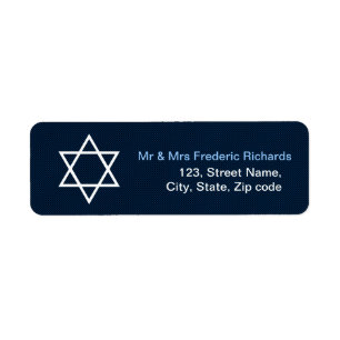 Ster van David Pattern Bar Mitzvah Etiket