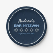 Ster van David Pattern Bar Mitzvah Papieren Bordje (Voorkant)