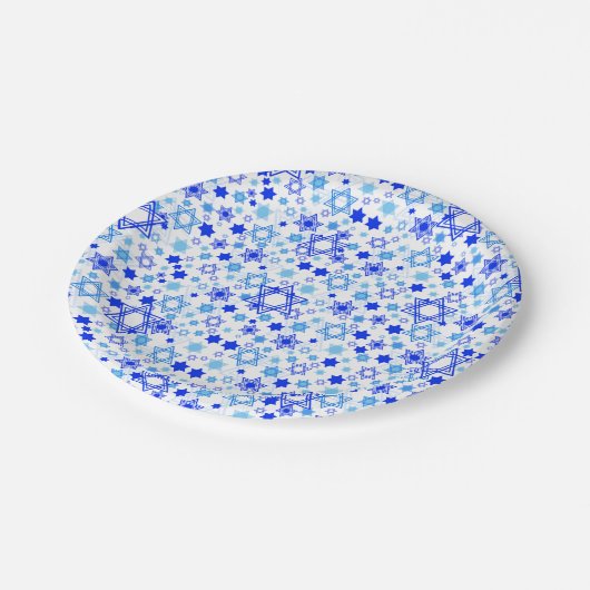 Ster van David Pattern Hanukkah Passover Papieren Bordje (Gekanteld)