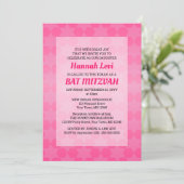 Ster van David Pink Ombre Bat Mitzvah Kaart (Staand voorkant)