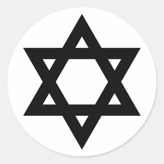 Ster van David Ronde Sticker (Voorkant)