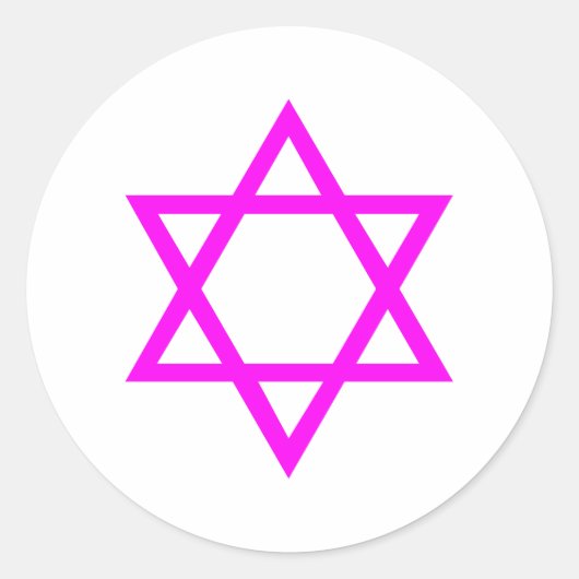 Ster van David Ronde Sticker (Voorkant)