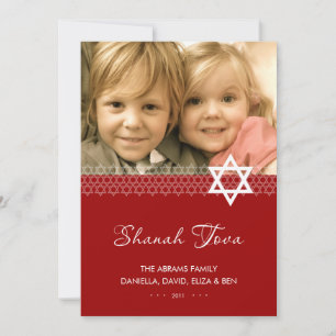 Ster van David Rosh Hashanah Foto Flat Kaart