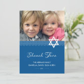 Ster van David Rosh Hashanah Foto Flat Kaart (Staand voorkant)