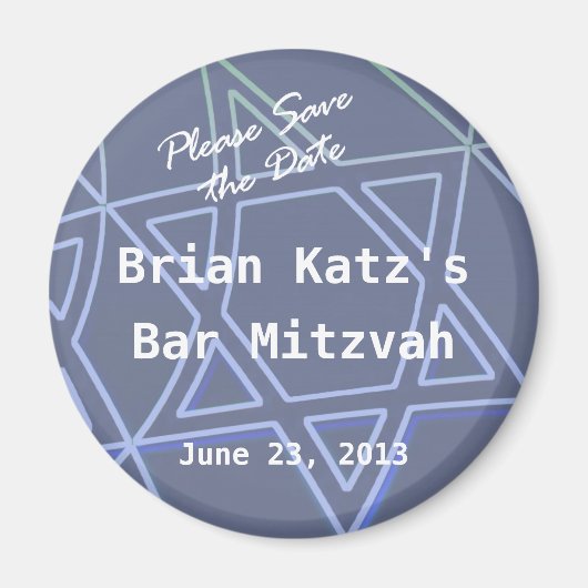 Ster van David Round Magnet Magneet (Voorkant)