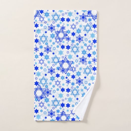 Ster van David Shades van Blue Random Pattern Bad Handdoek (Handdoek)