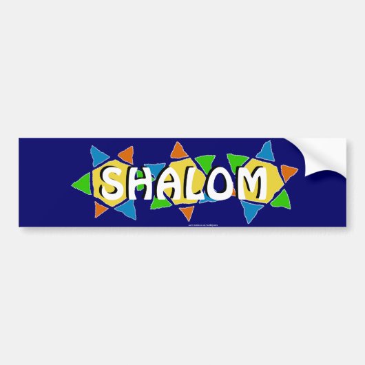 Ster van David Shalom Bumpersticker (Voorkant)