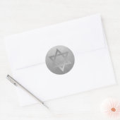 Ster van David Silver Gray Modern Metal Kijk Ronde Sticker (Envelop)