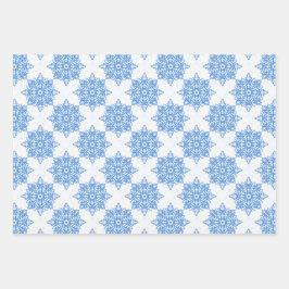 Ster van David Snowflakes Chanoeka Set Inpakpapier Vel