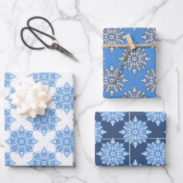 Ster van David Snowflakes Chanoeka Set Inpakpapier Vel