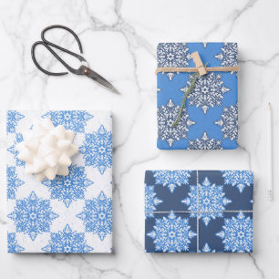 Ster van David Snowflakes Chanoeka Set Inpakpapier Vel