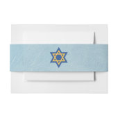 Ster van David Theme Blue en Gold Jewish Uitnodigingen Wikkel (Voorkant Voorbeeld)