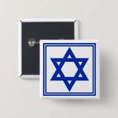 Ster van David Vierkante Button 5,1 Cm (Voorkant /achterkant)