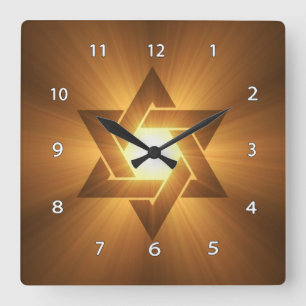 Ster van David Wall Clock Vierkante Klok