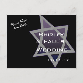 Ster van David Wedding Briefkaart