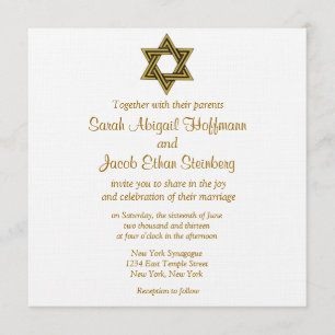 Ster van David Wedding Invitations Kaart