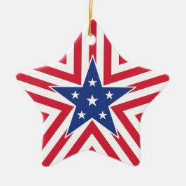 Ster van de vrijheid (Stripe) Keramisch Ornament